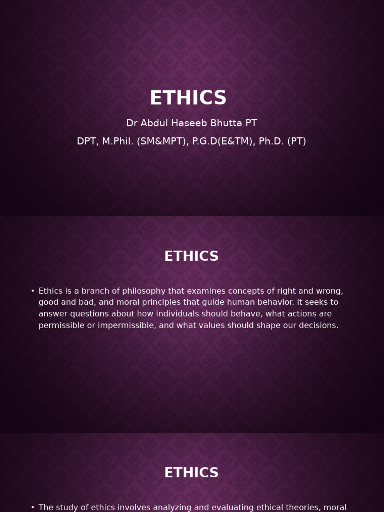 Ethics Lec 2 Lecture | PDF | Morality | Virtue Ethics
