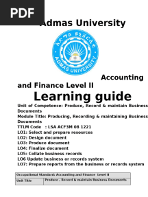 Produce, Record & Maintain Business Documents