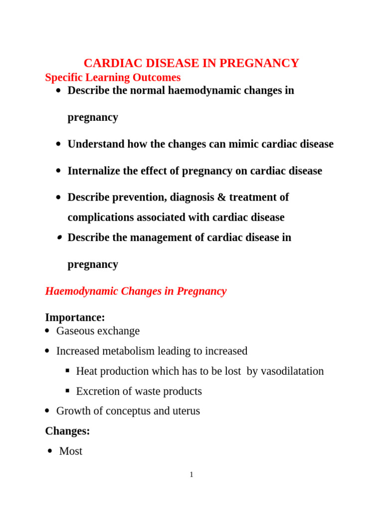Managing Cardiac Disease in Pregnancy | PDF | Heart | Pregnancy