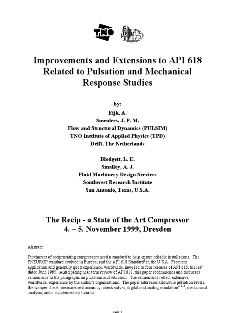API 618 Enhancements for Pulsation Control | PDF