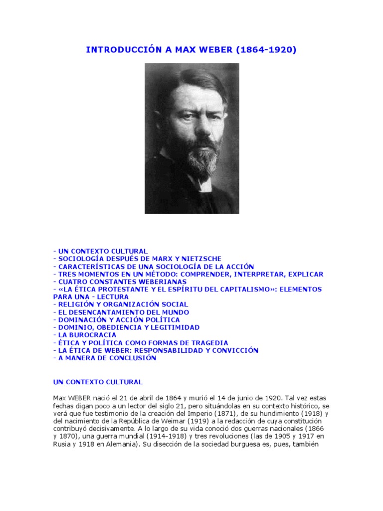 Ética de la Responsabilidad en Weber | PDF