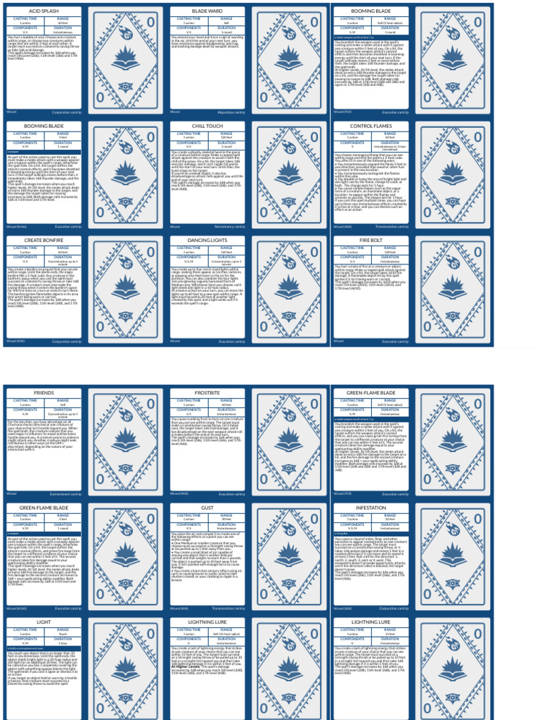 D&D Spells Wizzard | PDF | Wizards Of The Coast Games | Gary Gygax Games