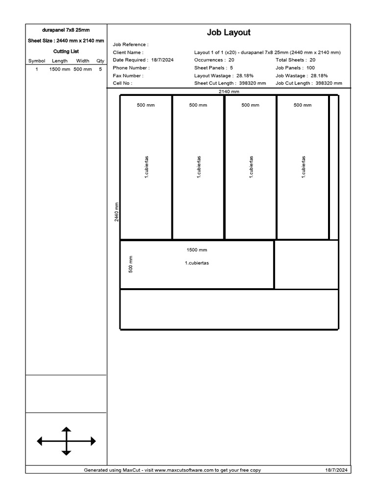 Durapanel Cutting List & Job Layout | PDF