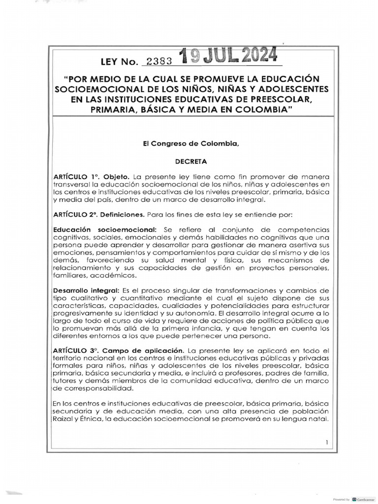Ley 2383 De 2024 Pdf