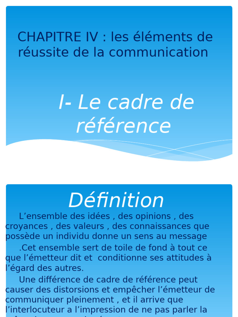 Cadre de référence en communication | PDF | la communication | la ...