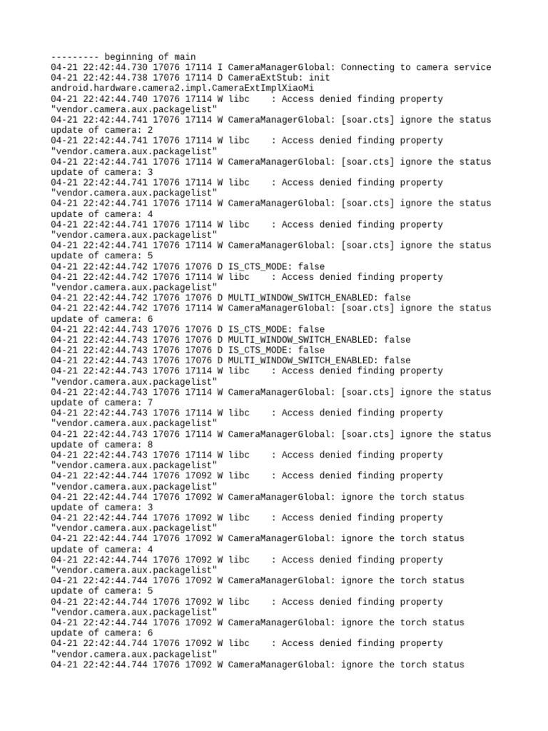 Camera Service Connection Log Analysis | PDF | Computing | Computer ...