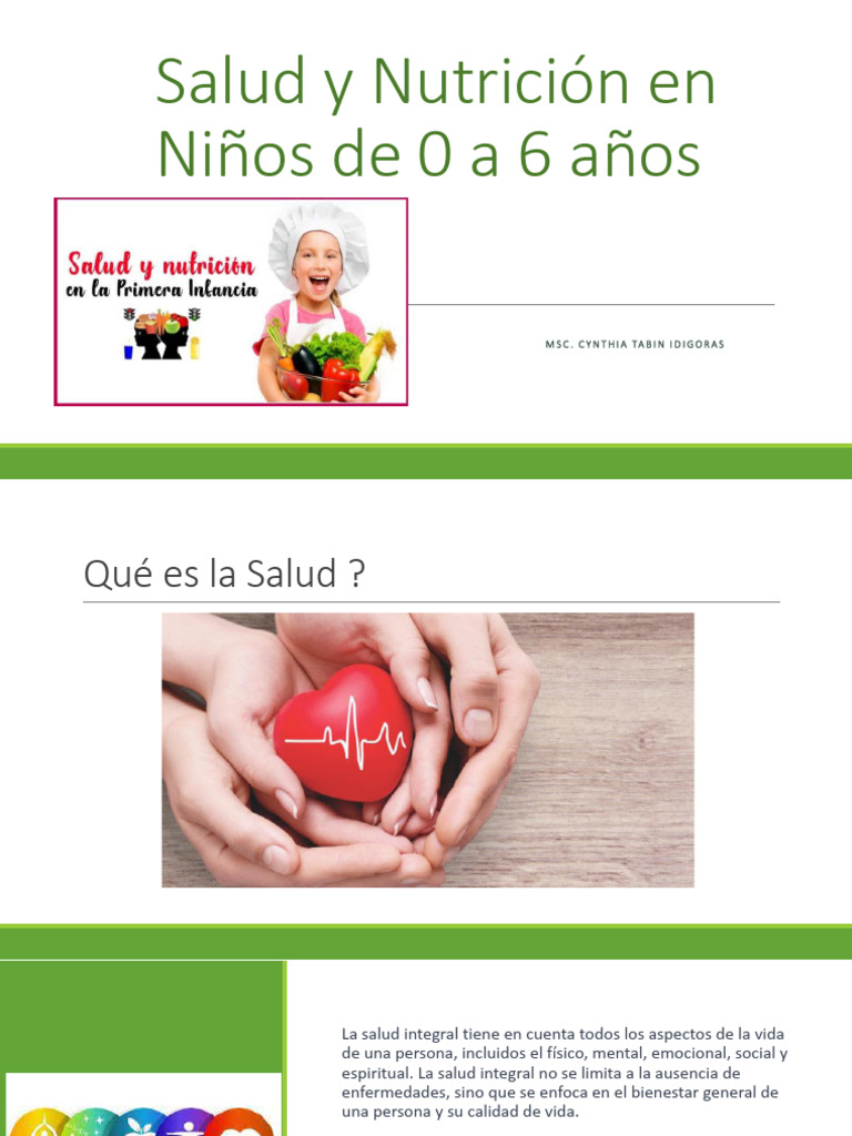 Salud y Nutricion en Niños de 0 A 6 Años | PDF | Nutrición | Dieta y ...