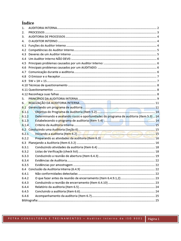 Auditoria Interna ISO 9001: Guia Completo | PDF | ISO 9000 | Informação