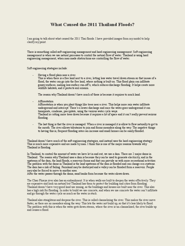 What Caused The 2011 Thailand Floods PDF Flood River