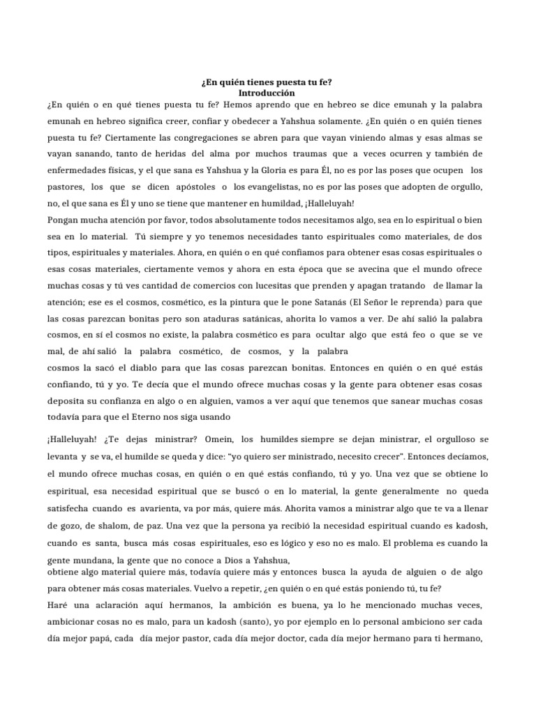 En qui n tienes puesta tu fe 1 pdf demonios cristo t tulo 