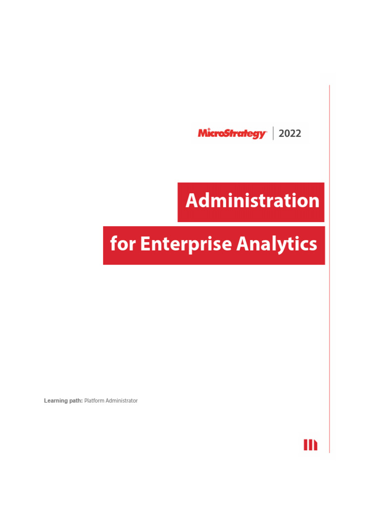 MicroStrategy Enterprise Analytics Admin Guide | PDF | Metadata | Cloud ...