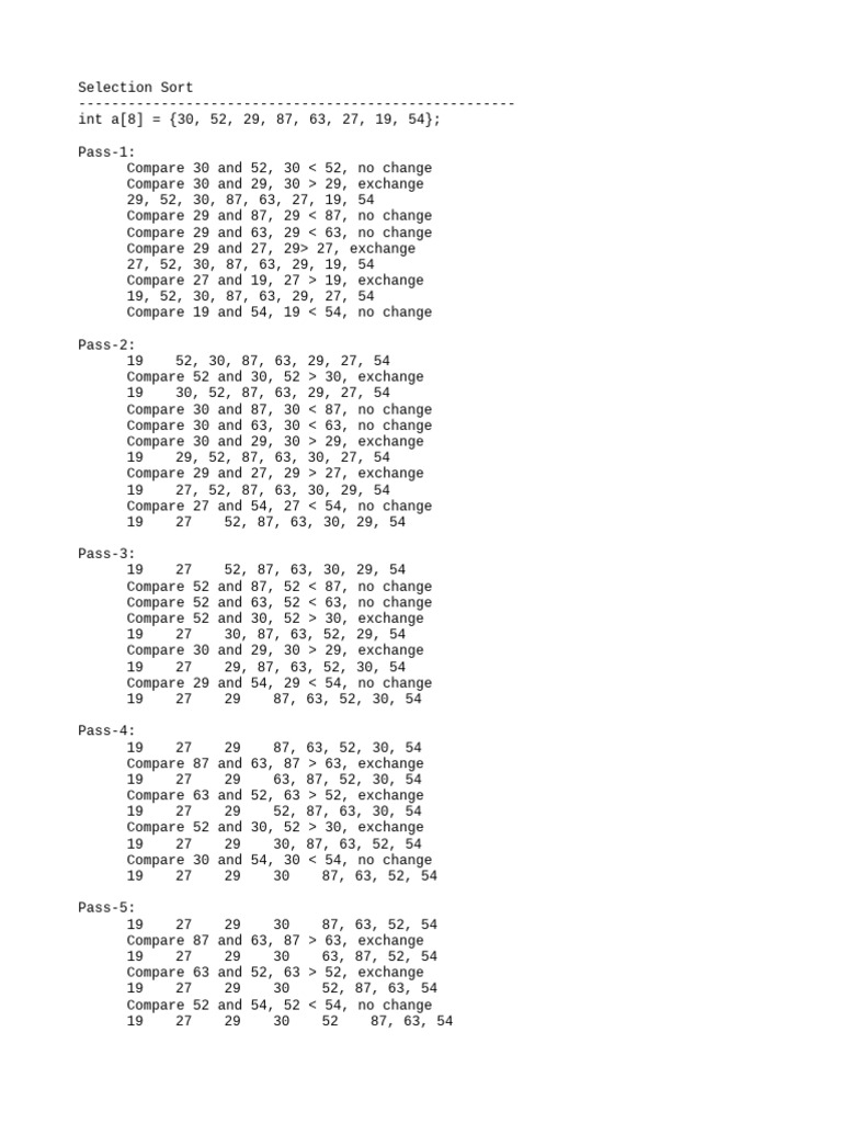 Selection Sort | PDF | Algorithms And Data Structures | Algorithms
