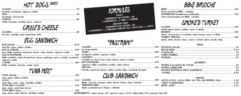 Menu Janet Et Janet VH | PDF