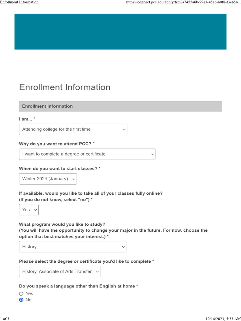 Enrollment information pdf