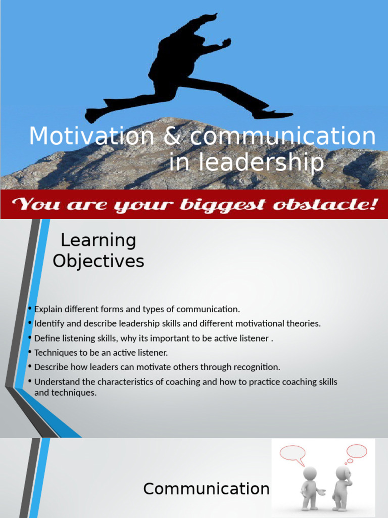 Lecture 8 Motivation, Communication and Leadership Week 7 | PDF ...
