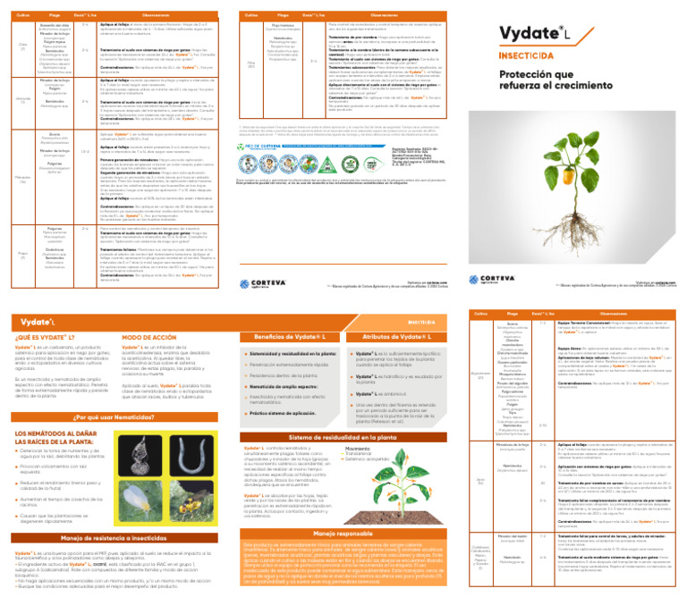 Ficha Tecnica Inusmo Folleto Vydate L | PDF | Riego | Agua