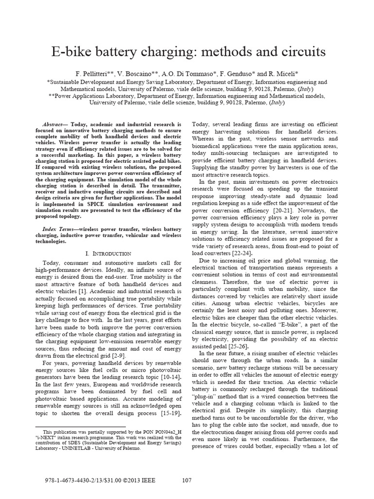Wireless Charging for E-Bikes Efficiency | PDF | Power Inverter | Rectifier