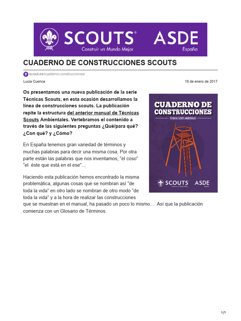 Cuaderno de Construcciones Scouts | PDF