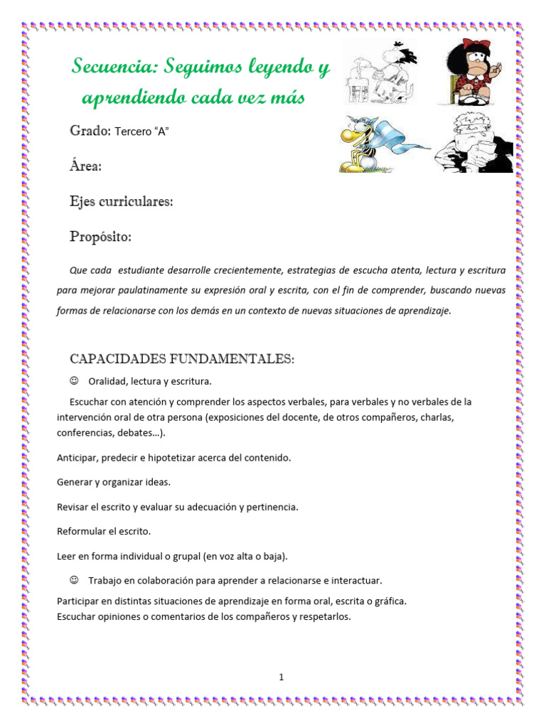 Actividades de Lengua para Tercer Grado | PDF | Cómics | Escritura
