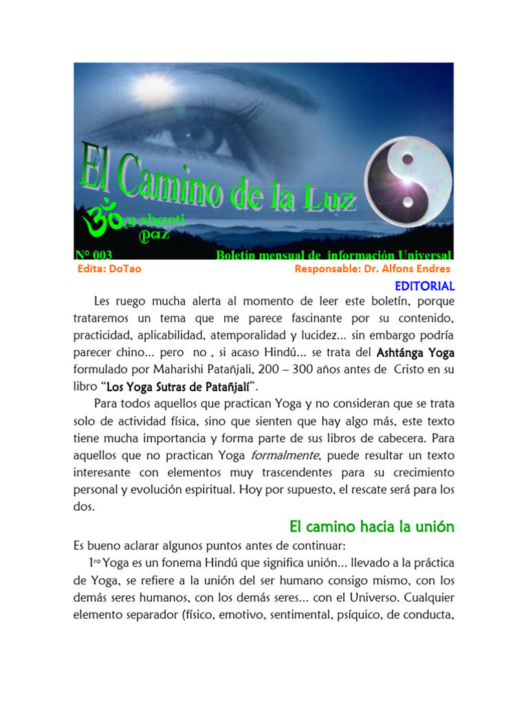 El Camino Hacia La Unión - Camino Hacia La Luz 3 | PDF | Yoga | Asana