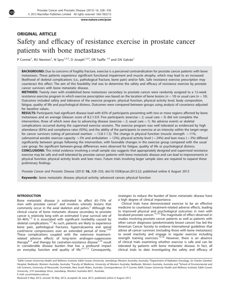 23 Safety and Efficacy of Resistance Exercise... | PDF | Cancer ...