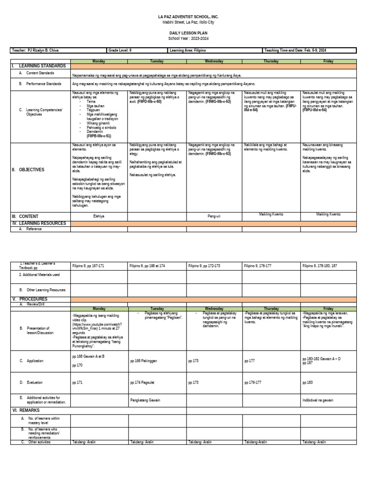 9 Filipino Feb 5-9 | PDF