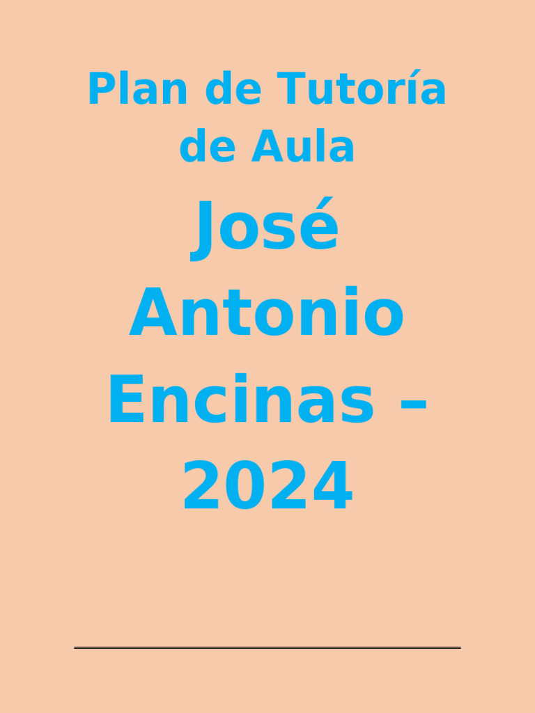 Plan Anual de Tutoría 2024 - Aula 2U | PDF | Las emociones | La ...