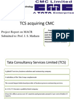 TCS Acquiring CMC: Project Report On MACR Submitted To: Prof. J. S. Matharu