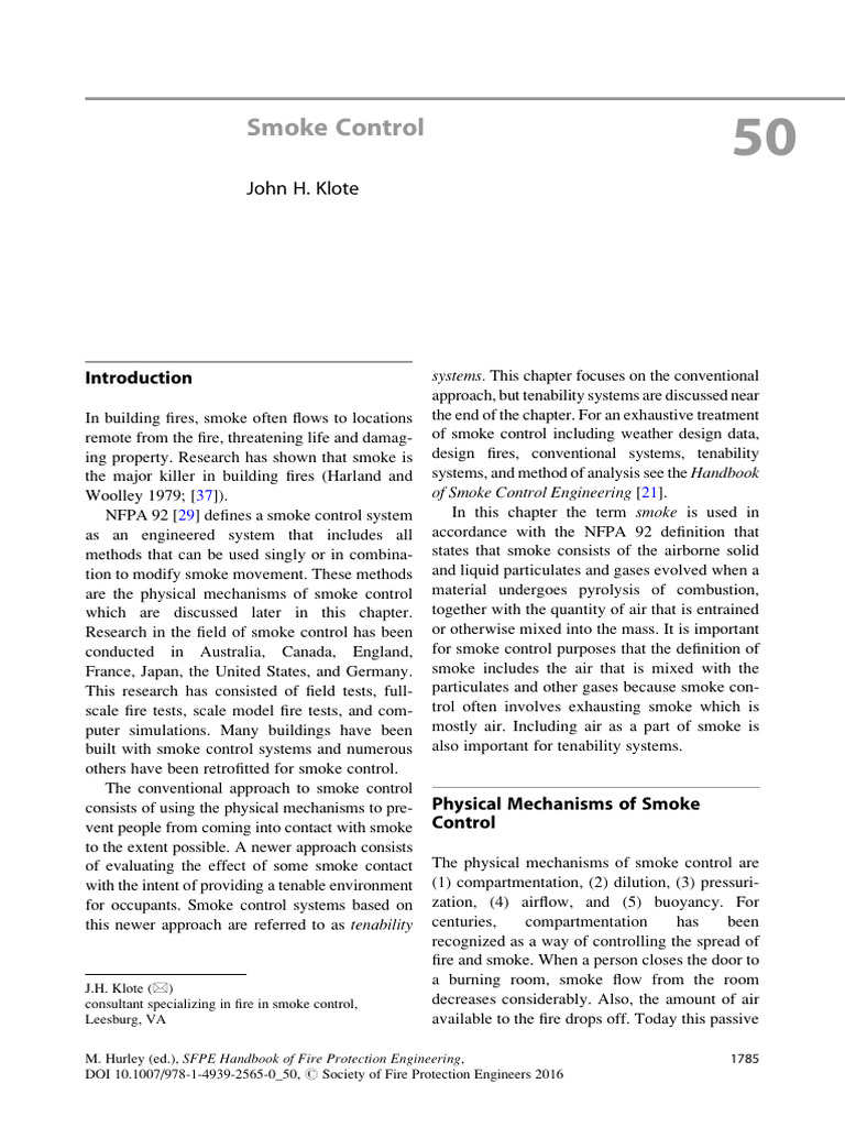 Smoke Control Systems Overview | PDF | Chemical Engineering | Continuum ...