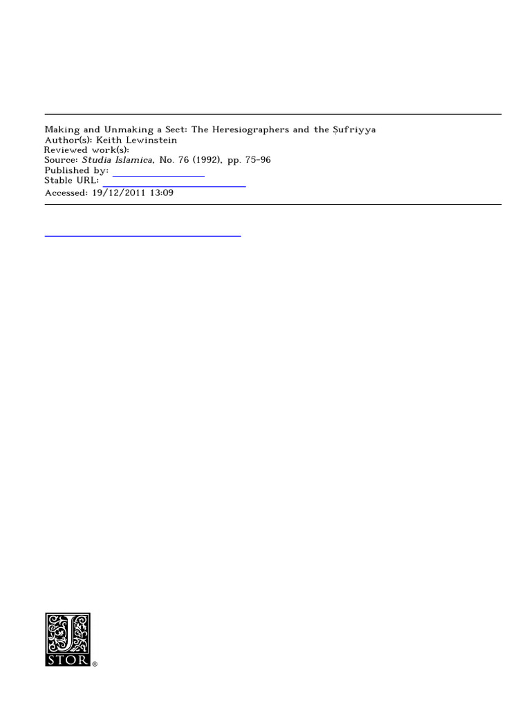 Lewinstein, Keith (1992) - Making and Unamking A Sect - The ...