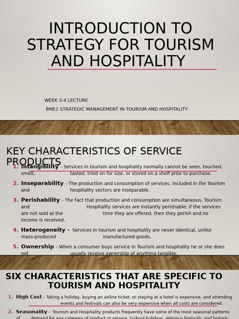 Week 3 4 Introduction To Strategy For Tourism and Hospitality | PDF ...