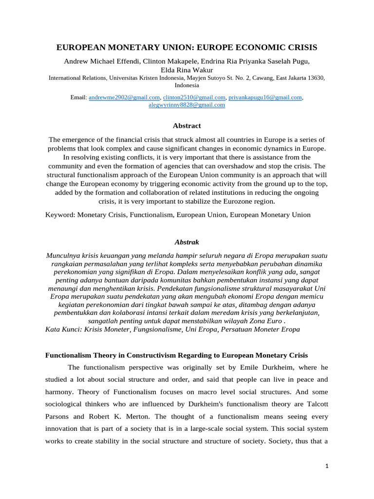 European Monetary Union Crisis Analysis | PDF | Eurozone | European ...