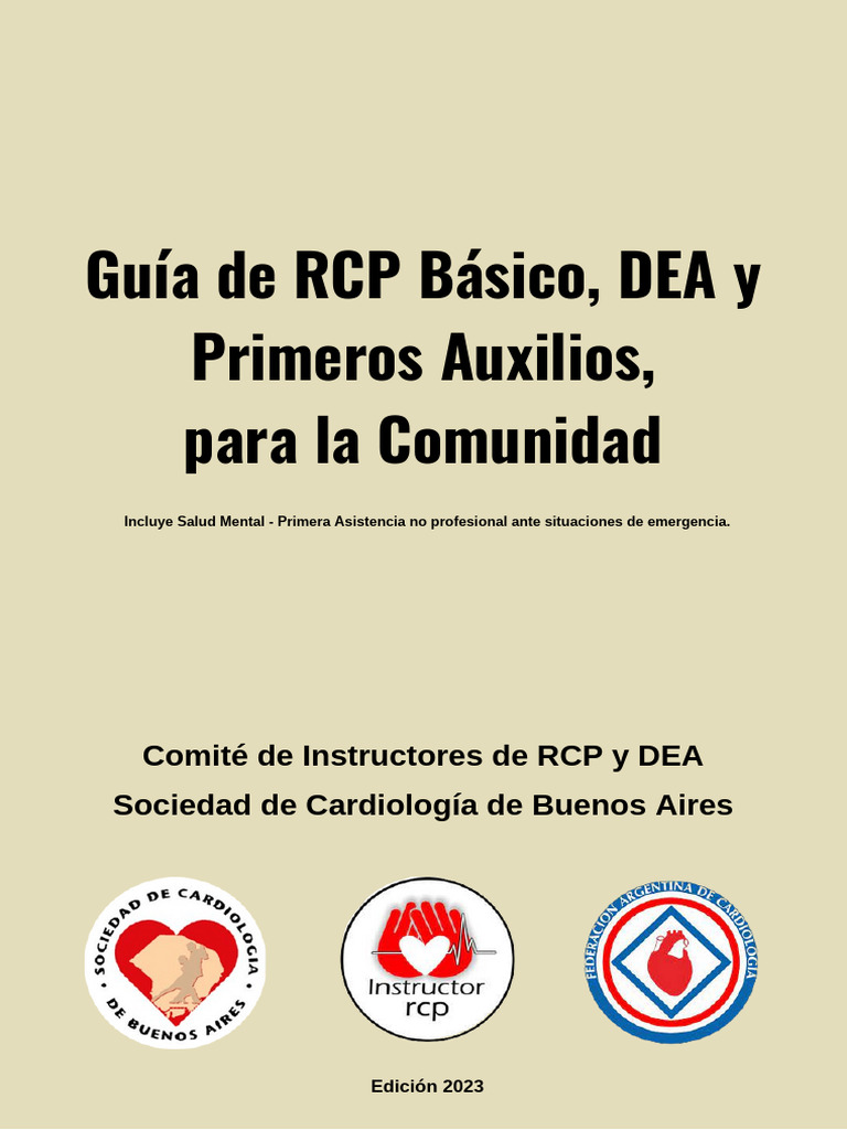 Guía RCP y Primeros Auxilios 2023 | PDF | Reanimación cardiopulmonar ...