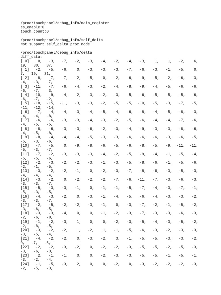 Touchpanel Debug Info Overview | PDF | Data | Computer Data
