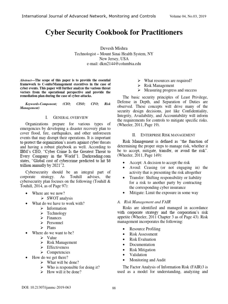 Cybersecurity Framework for Executives | PDF | Security | Computer Security
