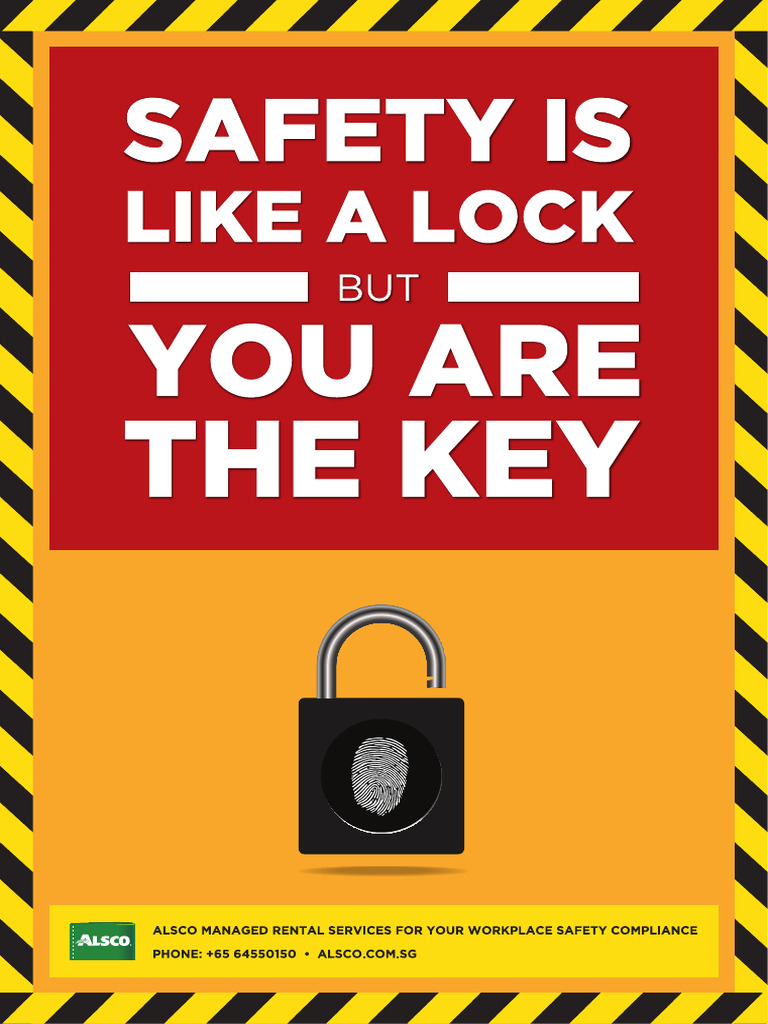 Alsco SG Workplace Safety Posters Safety Lock Key A4 | PDF