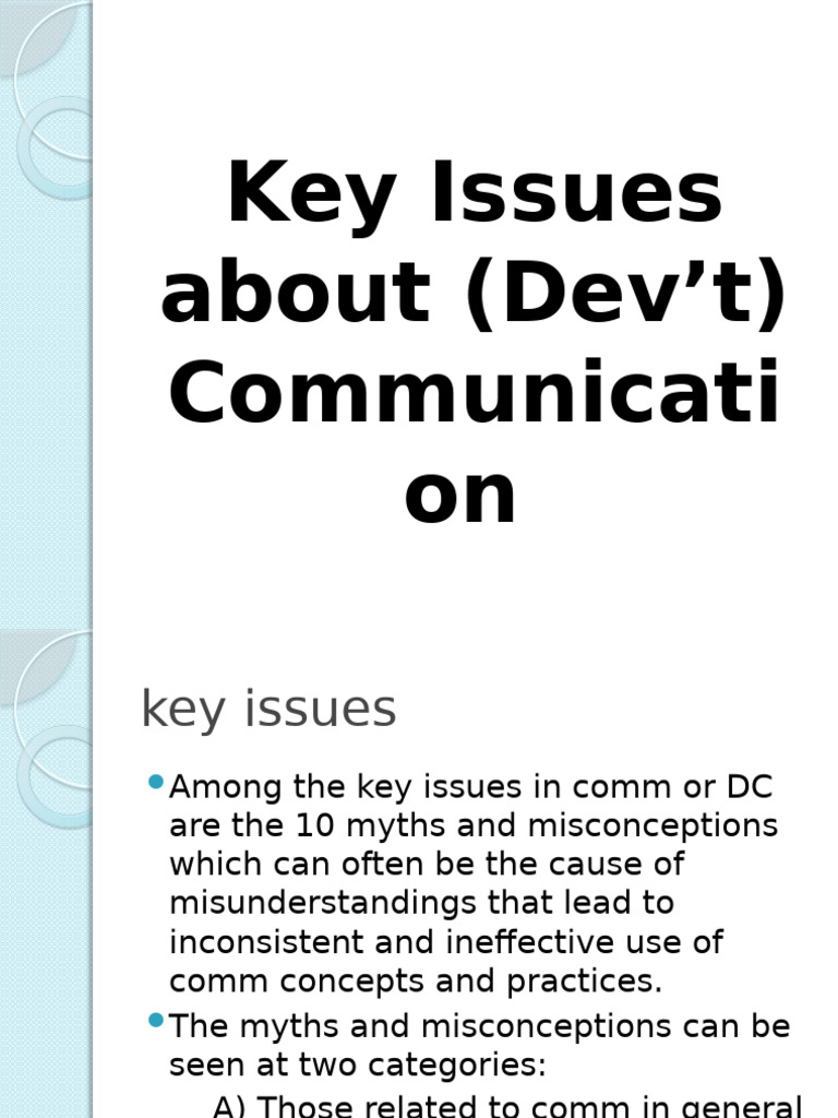 4 Key Issues About Comm | PDF | Communication | Knowledge