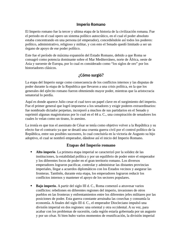 Imperio Romano | PDF | imperio Romano | Republica Romana