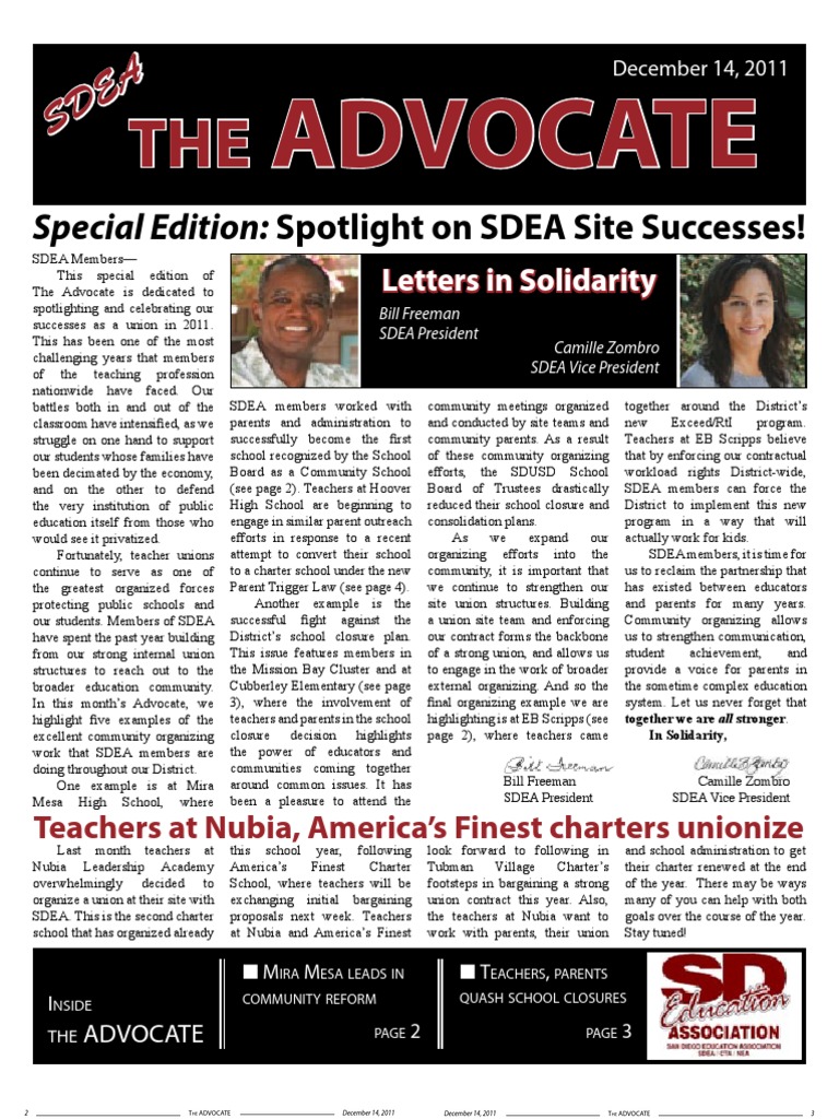 Advocate: Special Edition: Spotlight On SDEA Site Successes! | PDF ...