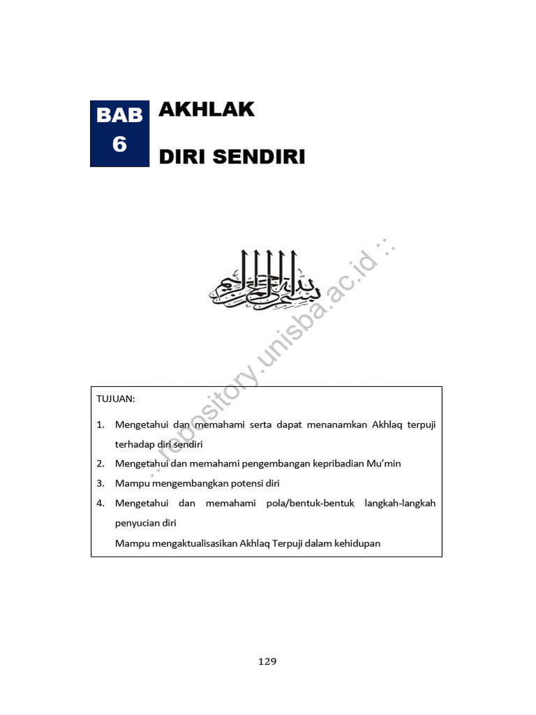 Bab 06.AKHLAK THD DIRI SENDIRI | PDF