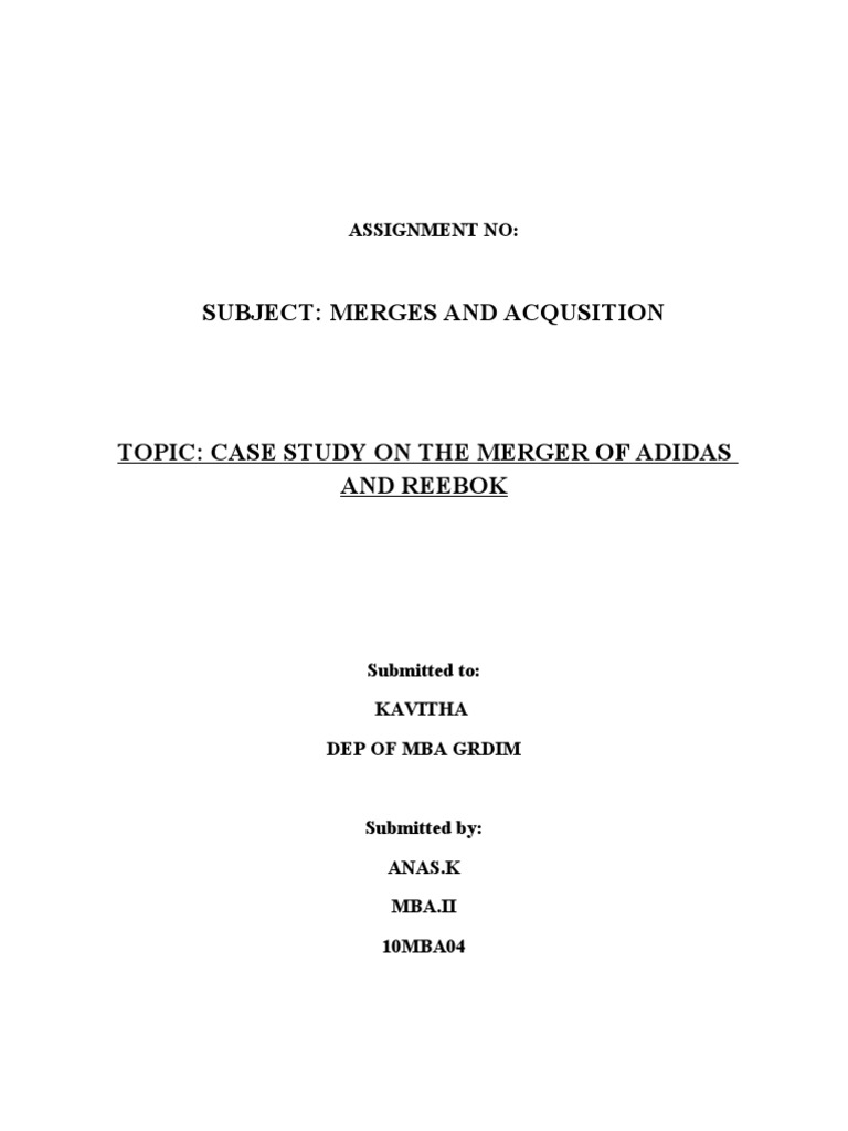 reebok adidas merger