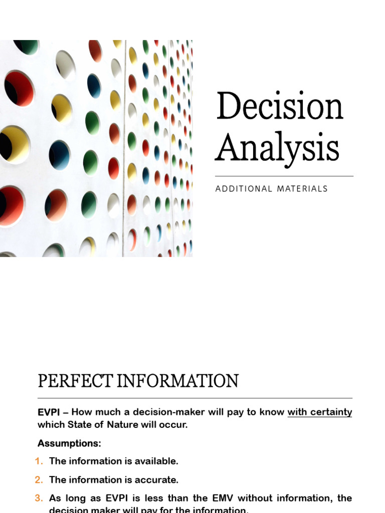 Decision Analysis - Additional Lesson | PDF | Decision Making | Economics