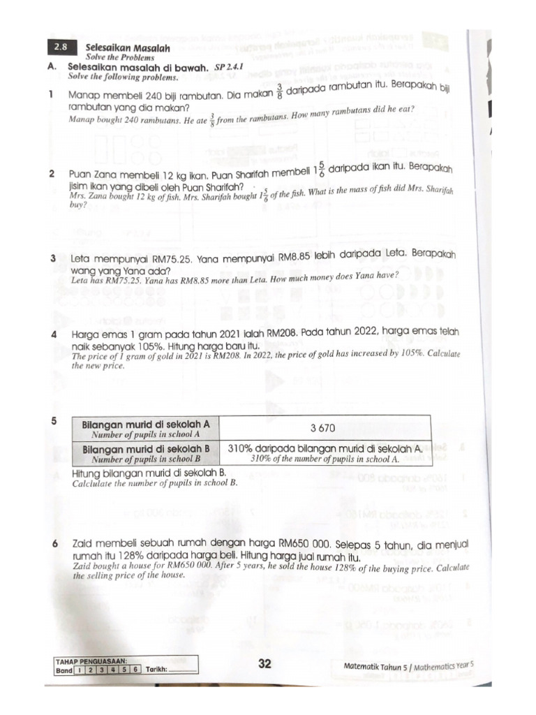 Math Tahun 6 Selesaikan Masalah Pdf