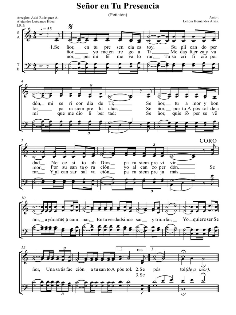 Señor En Tu Presencia Petición Pdf