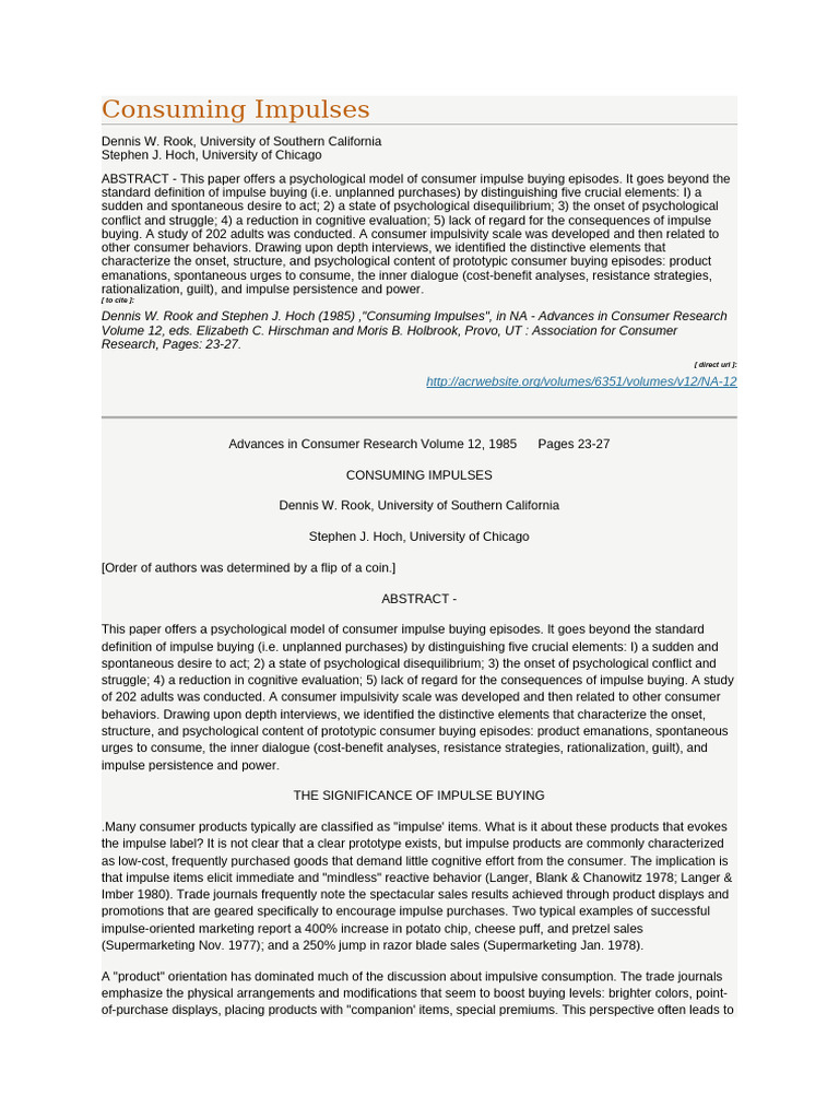 Understanding Impulse Buying Dynamics | PDF | Impulsivity | Behavior