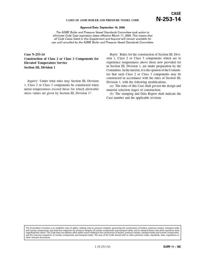 ASME Case N-253-14 Guidelines | PDF | Deformation (Engineering) | Buckling
