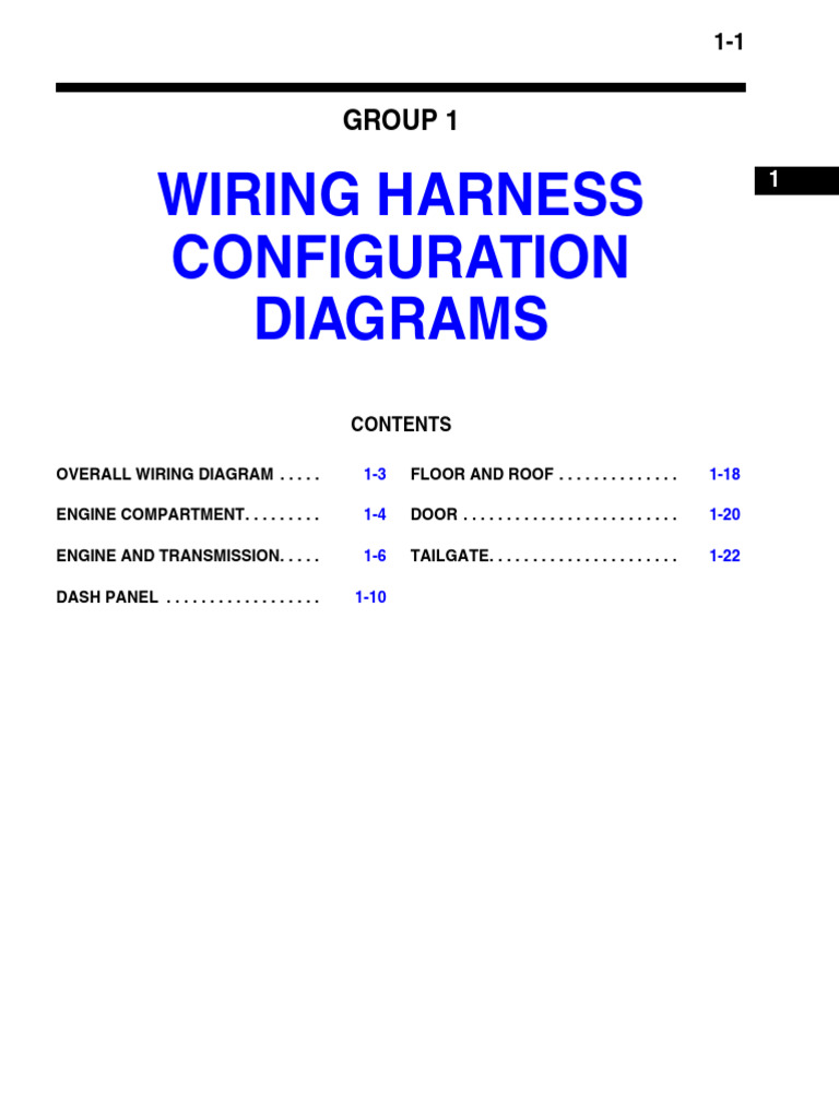 Wiring Harness Configuration Diagrams: Group 1 | PDF | Vehicle ...