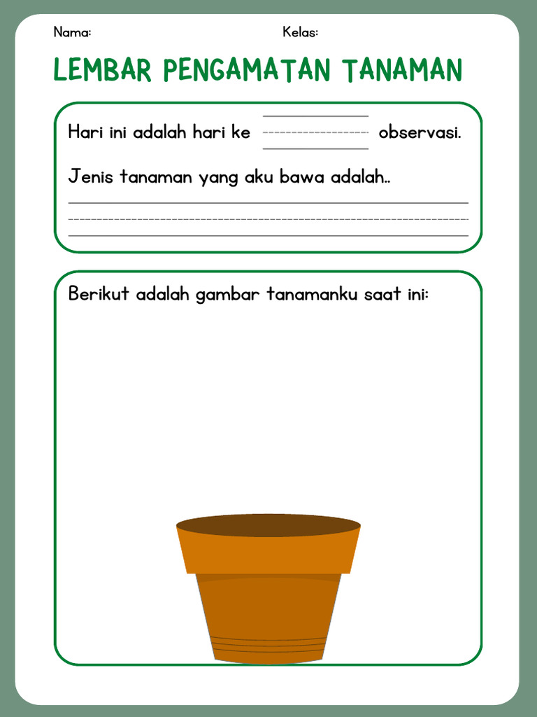 Lembar Pengamatan Tanaman Siswa | PDF | Griya & Taman