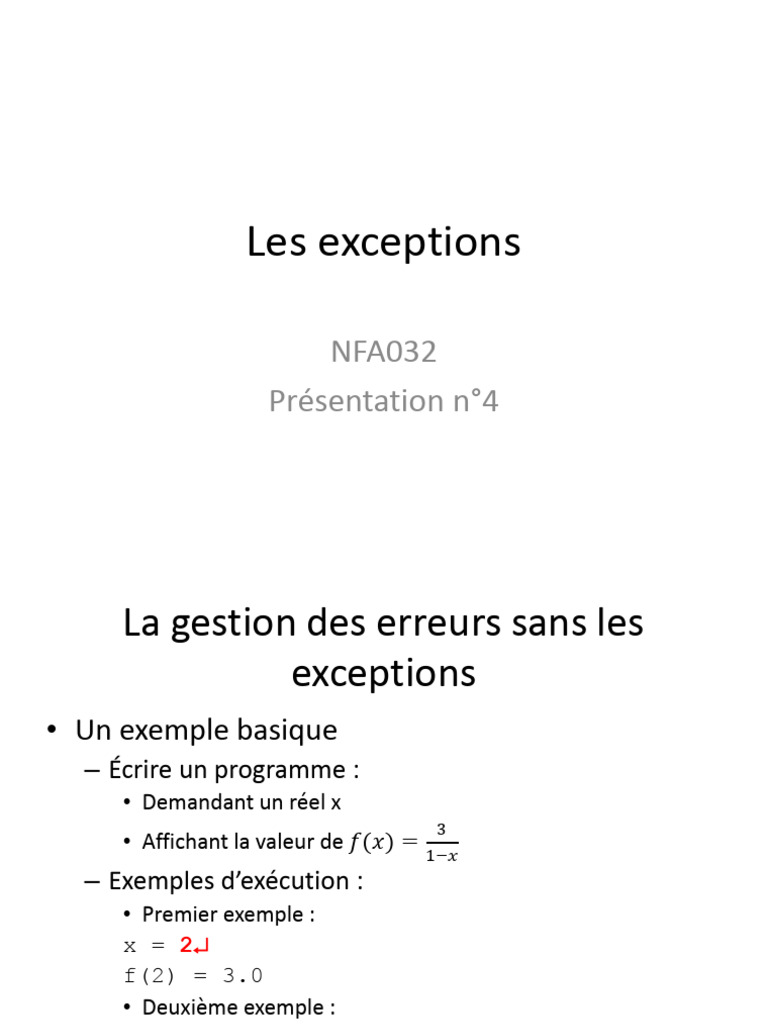 Gestion des erreurs et exceptions en Java | PDF | Informatique ...