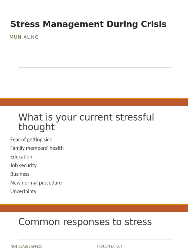 Stress Management During Crisis | PDF | Self-Improvement
